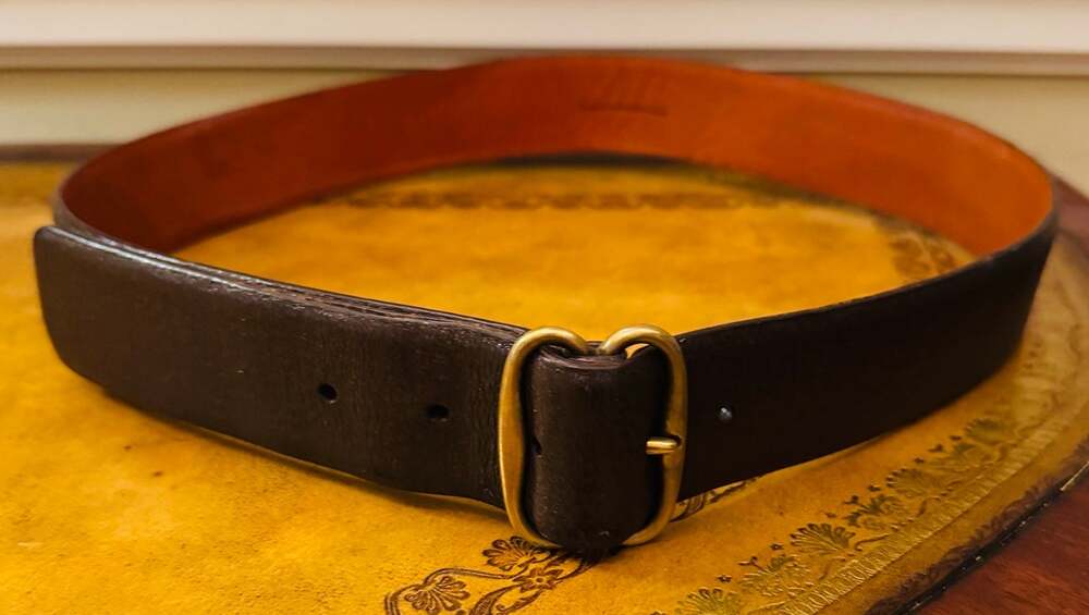 Martin + Osa Womens Brown Leather Made in Italy Minimalist 1.5" Belt Medium